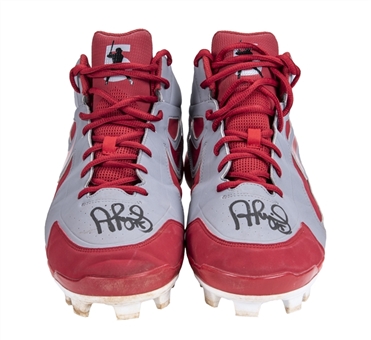 2017 Albert Pujols Game Used & Signed Cleats Worn On 7/9/2017 When Hitting His 604th Career Home Run (MLB Authenticated & Beckett)